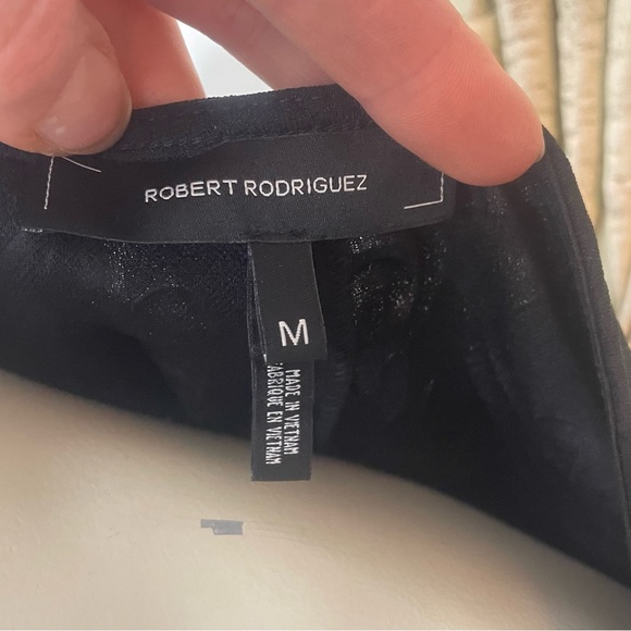 Robert Rodriguez black damask lace trim top - Picture 7 of 7